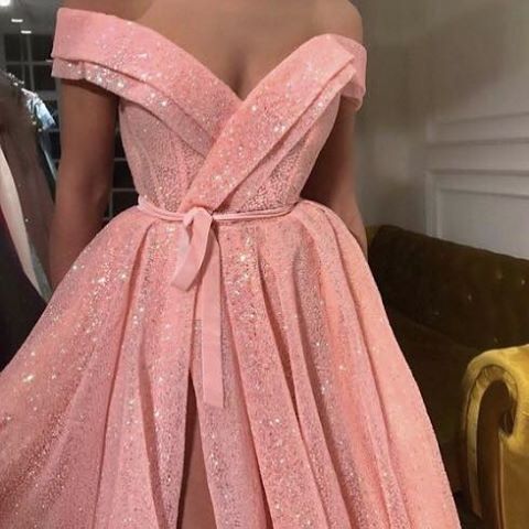 pink dress with glitter