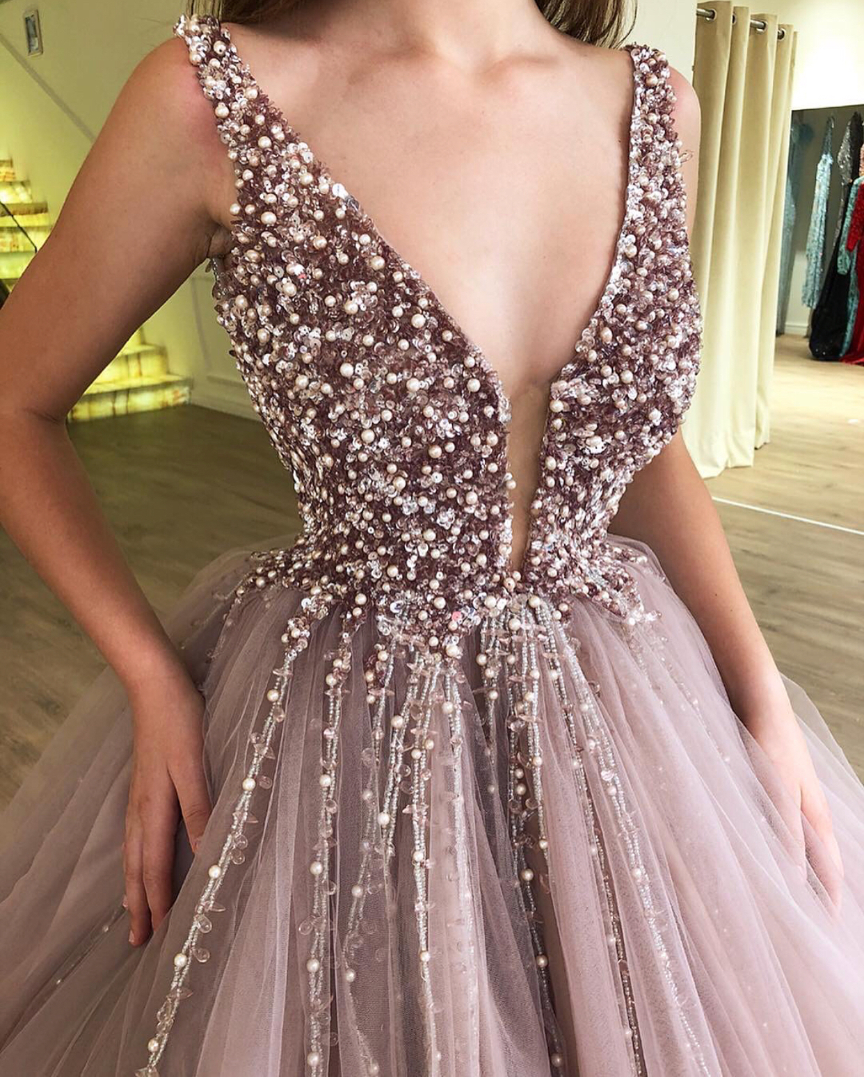 beaded prom dress