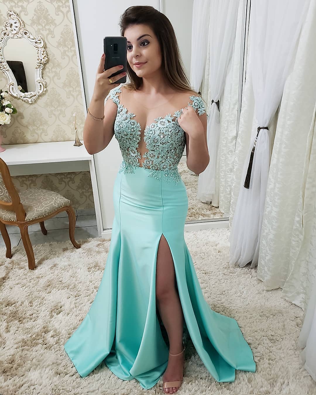 sexy mint green dress