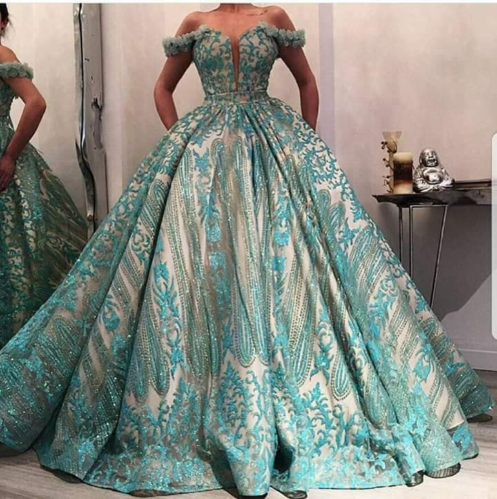 turquoise ball gown