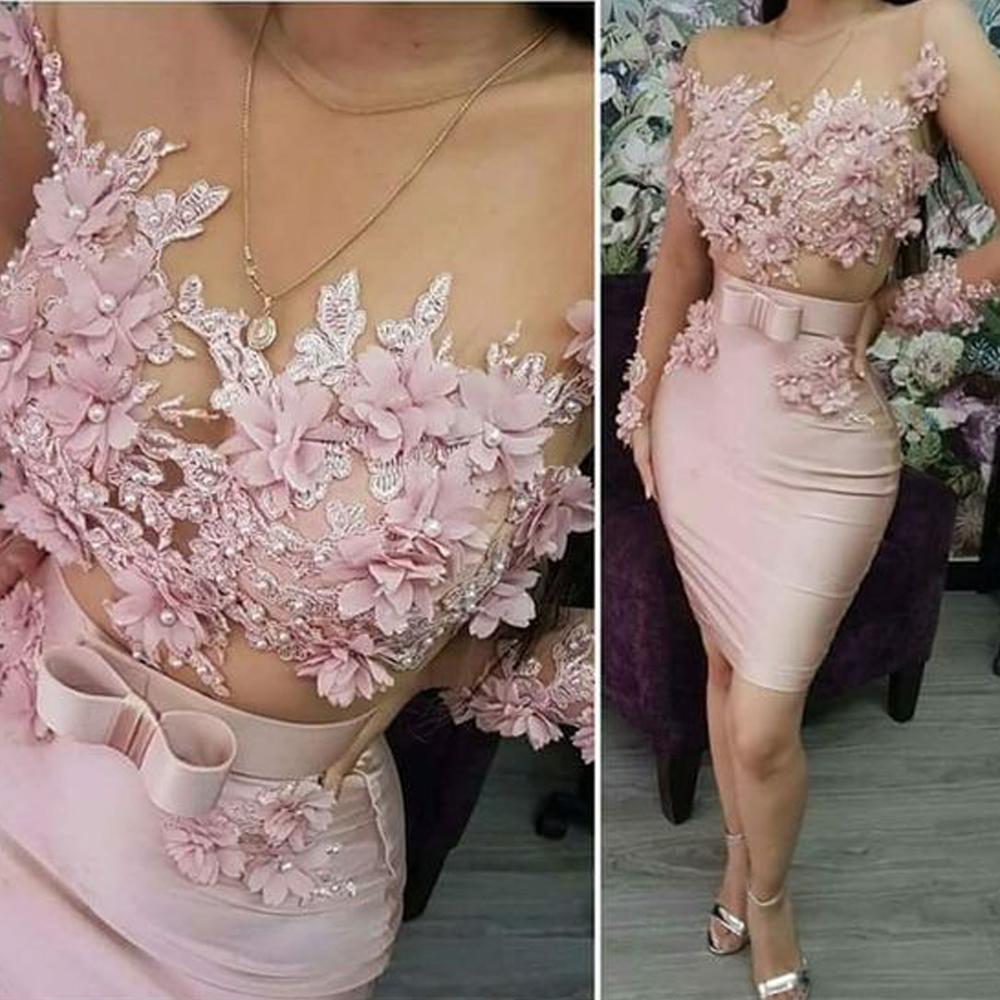 3d flower short dress