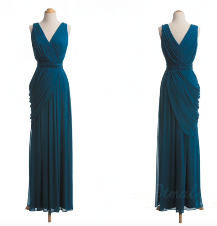 Teal Blue Bridesmaid Dresses 2023 Long Chiffon Custom Elegant Wedding Party Dresses 2024 Vestido Boda Mujer Invitada