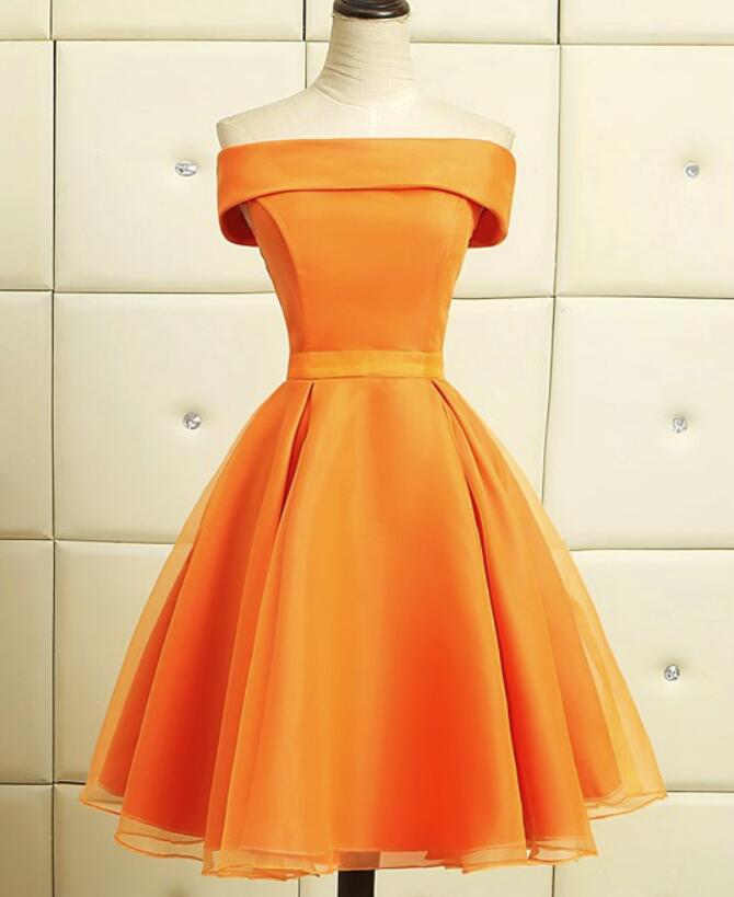 orange short bridesmaid dresses 2022 a line satin cheap strapless custom wedding party dresses 2023 vestidos para dama de honor