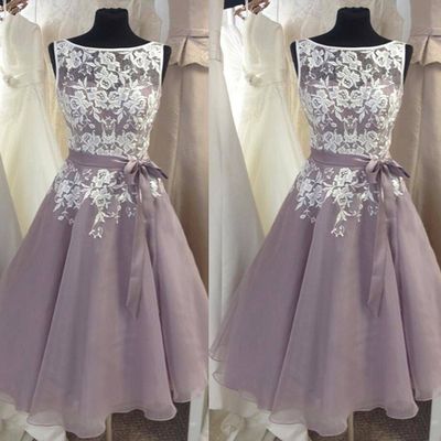 dusty purple bridesmaid dresses short lace applique a line sleeveless elegant custom wedding party dresses vestido de festa