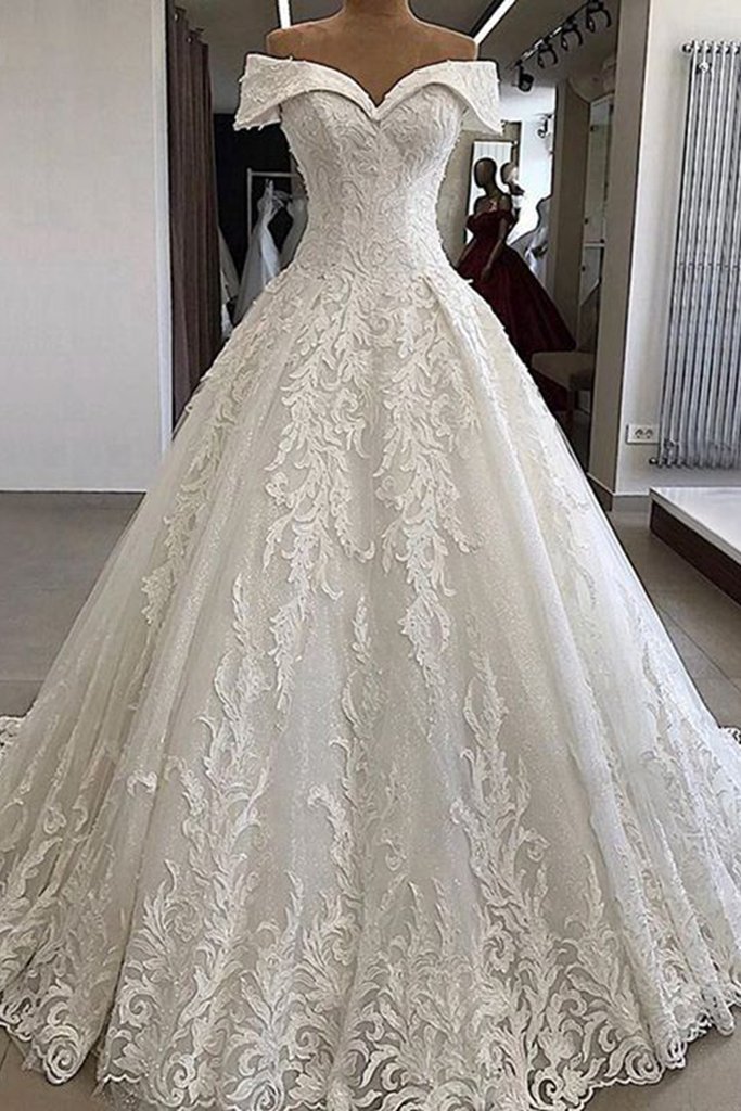 Off The Shoulder Wedding Dresses Boho 2023 Lace Applique Elegant Princess Ball Gown Wedding Dresses Vestido De Novia 2024