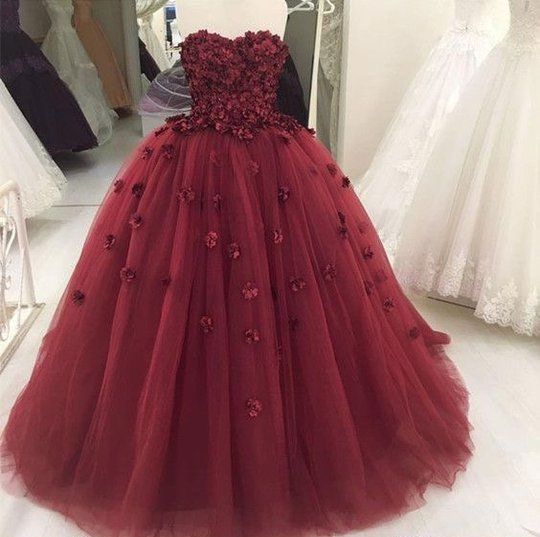 burgundy wedding dresses ball gown lace applique elegant sweetheart neck cheap wedding gowns vestido de noiva