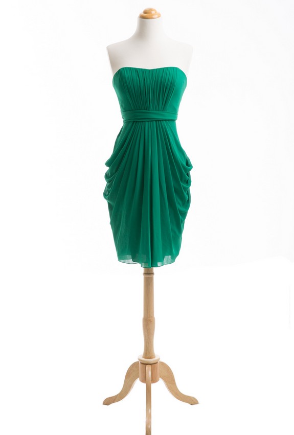 green chiffon bridesmaid dresses short 2022 dama dresses mermaid pleated cheap wedding party dresses 2023