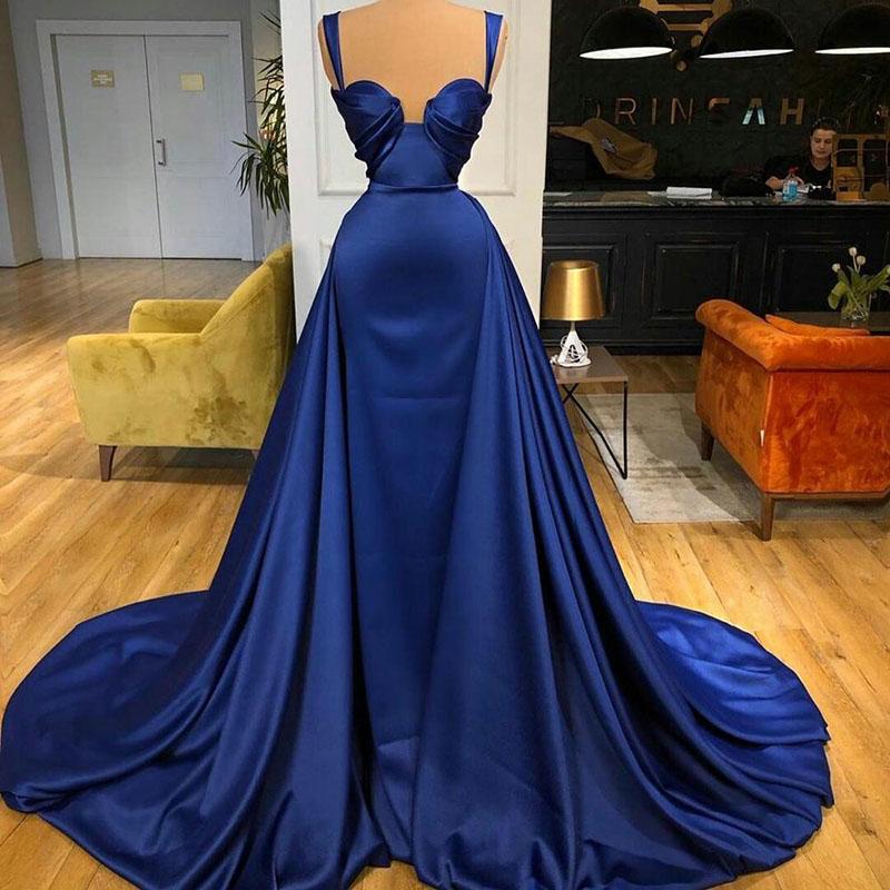 Detachable Skirt Royal Blue Prom Dresses For Women Simple Elegant Gorgeous Prom Gowns Vestido De Fiesta De Longo