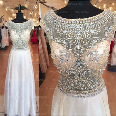 cap sleeve prom dresses long beaded crystals champagne a line chiffon elegant prom gown 2021 vestido de fiesta 