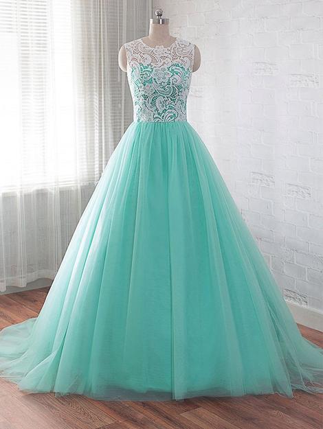 Lace Prom Dresses A-line Tulle Mint Green Simple Elegant Prom Gown 2024 Vestido De Graduacion 2023