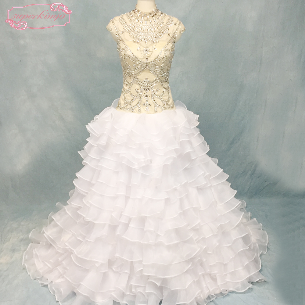 boho wedding dresses 2021 tiered crystal beaded princess elegant luxury wedding gown 2022 robe de mariee 