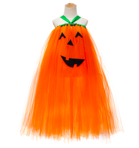 Halloween pumpkin cosplay costume for little girls 