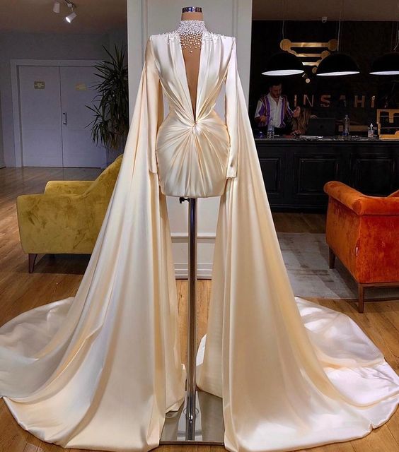 Evening Dresses Long Luxury 2024 White Beaded Modest Evening Gown Vestidos De Fiesta Robe De Soiree Femme 2025