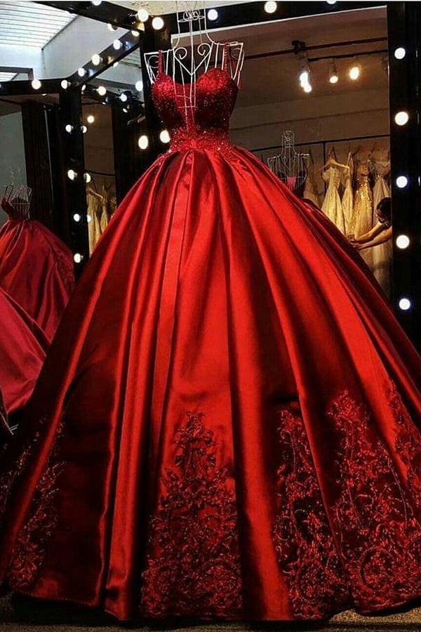 red prom dresses 2022 satin lace applique beaded elegant luxury modest prom gown vestidos de fiesta de longo 2023