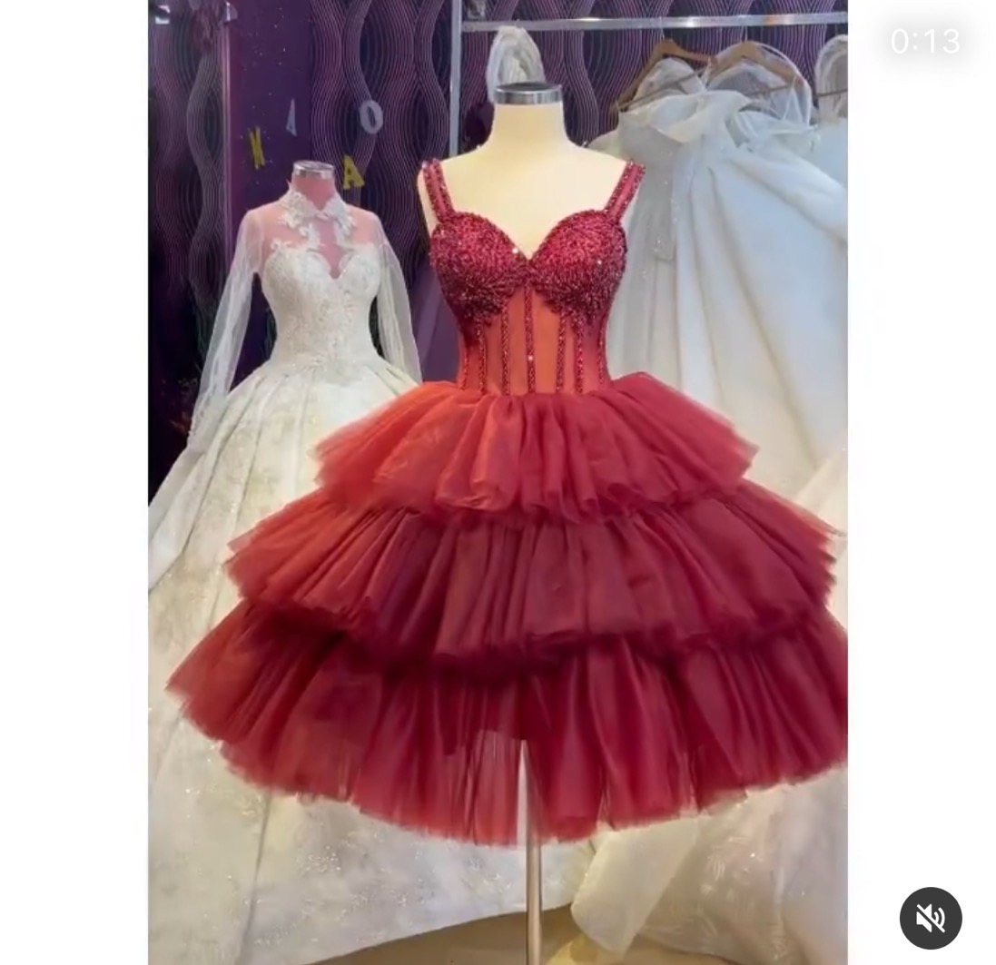 tiered burgundy prom dresses ball gown beaded sweetheart neck elegant tulle prom gown robes de cocktail 