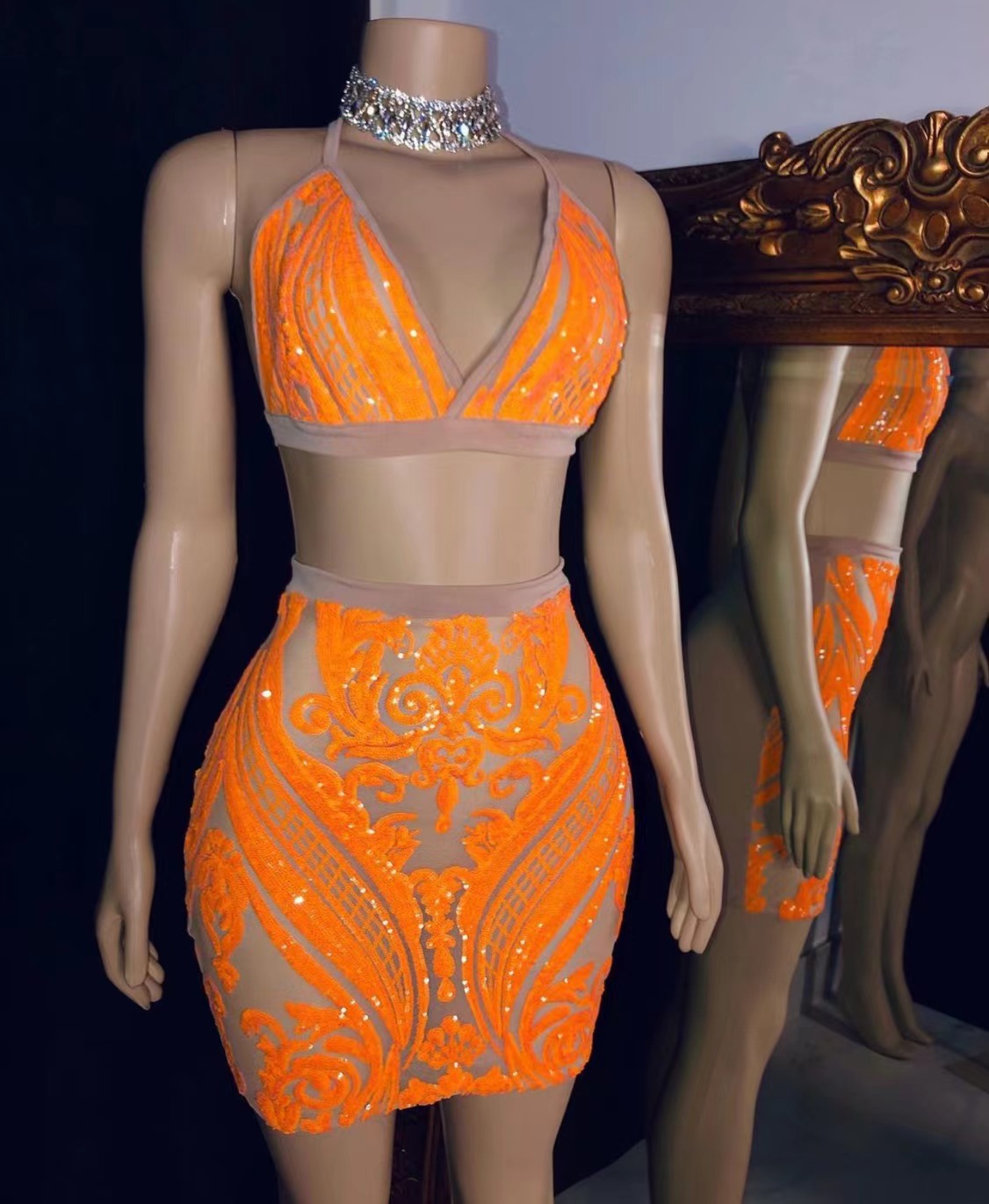 orange evening dresses short sparkly mermaid sexy formal party dresses vestidos de fiesta de curto 