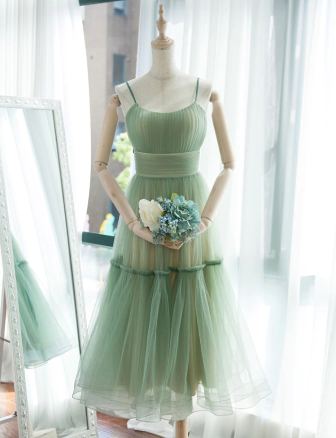 robes de cocktail green tulle prom dresses 2022 a line simple fashionable custom make prom gown 2023 vestidos de gala