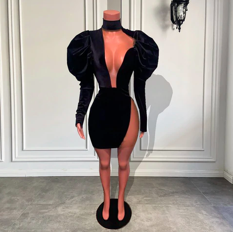 Black Cocktail Party Dresses High Neck Simple Evening Dresses For Women Sexy Formal Dresses For Women Plus Size Dresses Women Evening