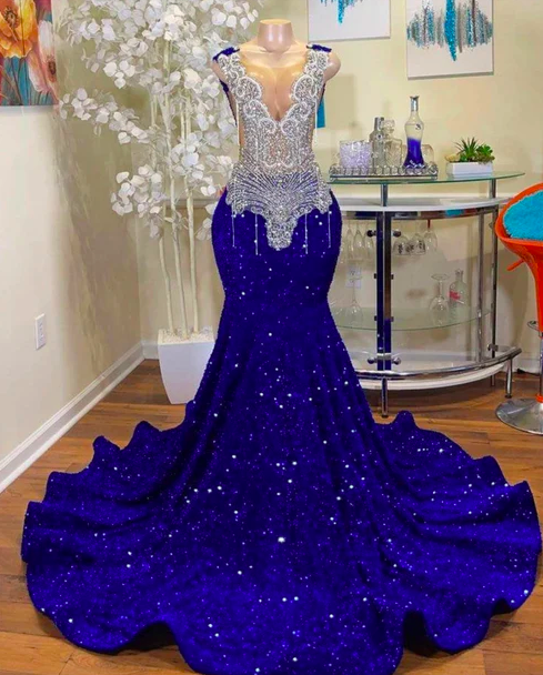 Glitter Luxury Prom Dresses For Women Fashion Crystals Prom Gown O Neck Beaded Top Sequins Sparkly Party Dresses Vestidos De Gala Robes De