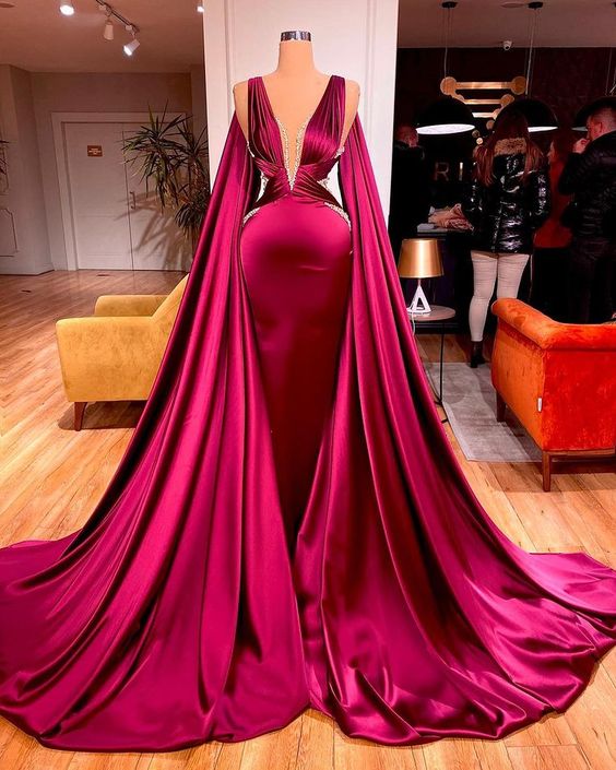 Elegant Prom Dresses 2023 Dubai Fashion Burgundy A Line Arabic Evening Dresses Vestidos De Fiesta 2024 Beaded V Neck Pleated Burgundy Formal