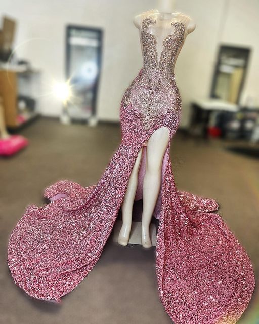 Rose Pink Luxury Prom Dresses 2024 Vestidos De Fiesta Luxury Beaded Mermaid  Sexy Party Dresses 2025 on Luulla