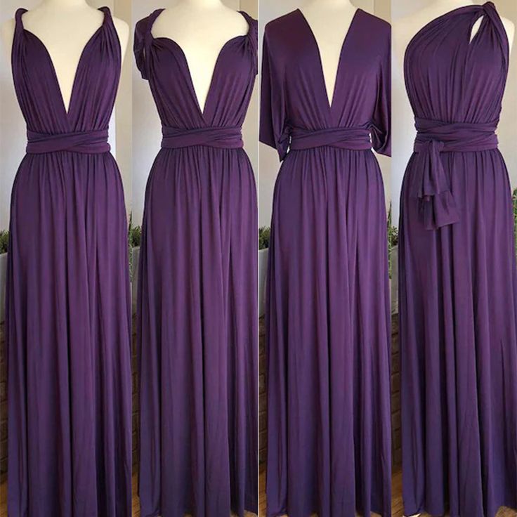 Wedding Party Dresses For Women Purple Infinite Bridesmaid Dresses Long Convertible Multi Wrapped Prom Dresses