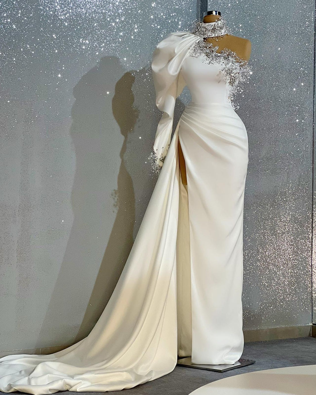 White Prom Dresses 2024 High Neck Beading Luxury Birthday Party