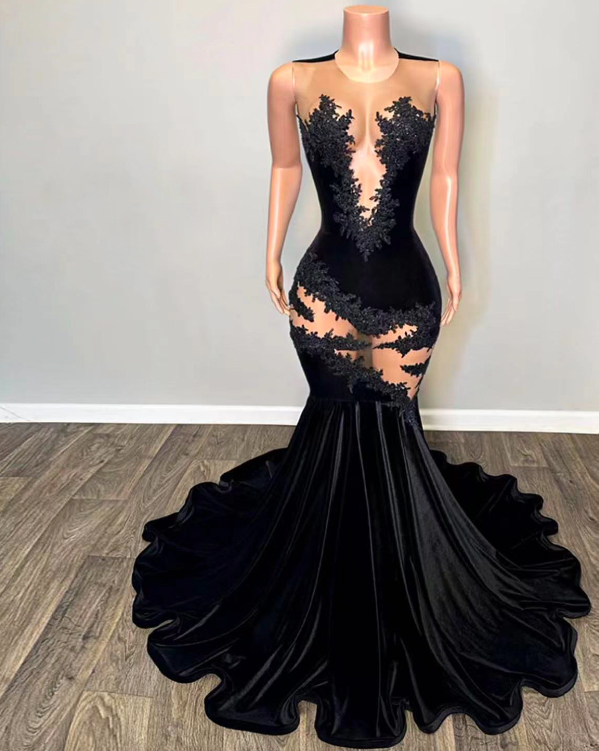 Special Occasion Dresses Black Lace Applique Prom Dresses 2024 Mermaid Elegant Party Dresses Vestidos De Fiesta Evening Gowns 2025