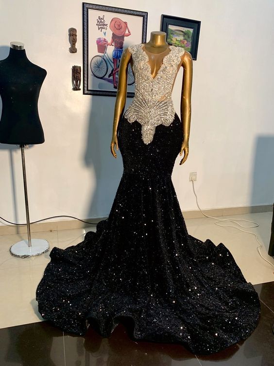 2024 Plus Size Sparkly Prom Dresses For Black Girls Rhinestones Custom Luxury Beaded Formal Occasion Dresses 2025 Robes De Soiree Femme Vestidos