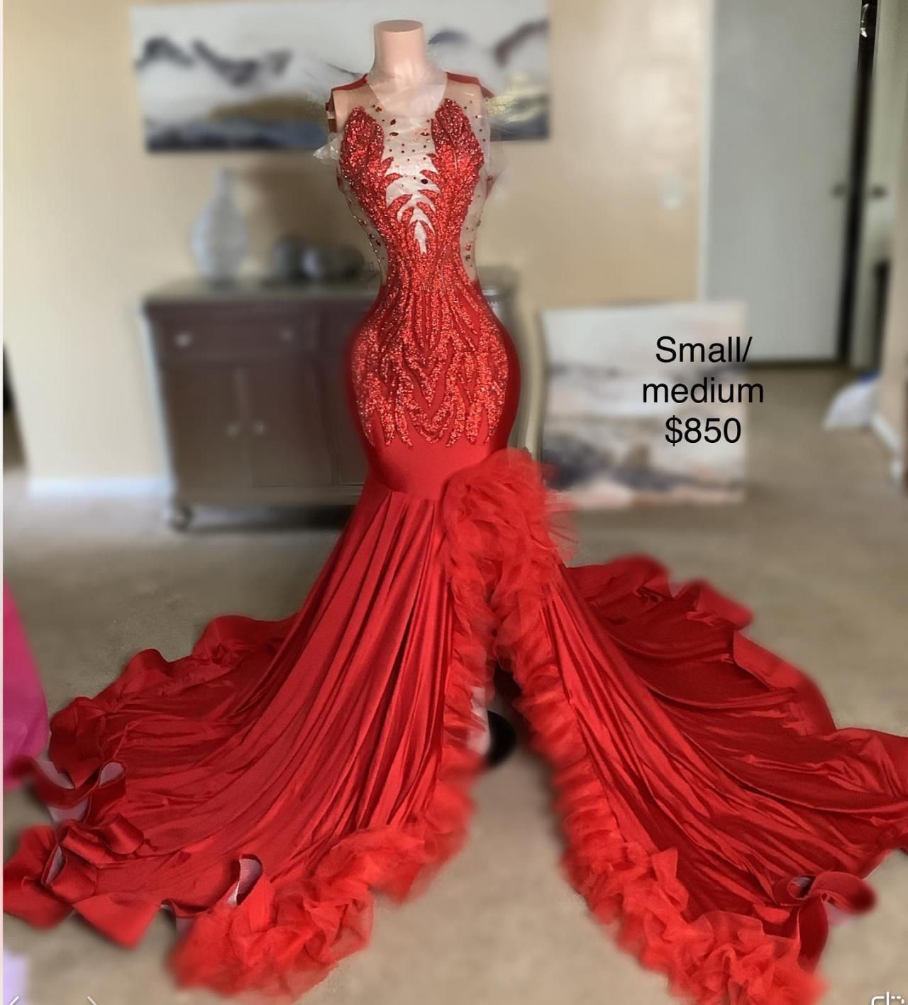 Red Prom Dresses 2024 Beaded Applique Luxury Sparkly Prom Gown Vestidos De Fiesta Black Girls Fashion Party Dresses For Women 2025 Robe De Soiree