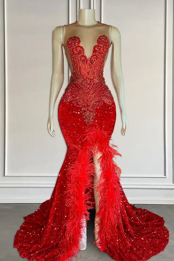 Diamonds Red Prom Dresses Custom Make Rhinestones Sparkly Formal Occasion Dresses Beaded Luxury Birthday Party Dresses Evening Gown