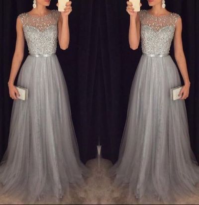 silver gray prom dresses