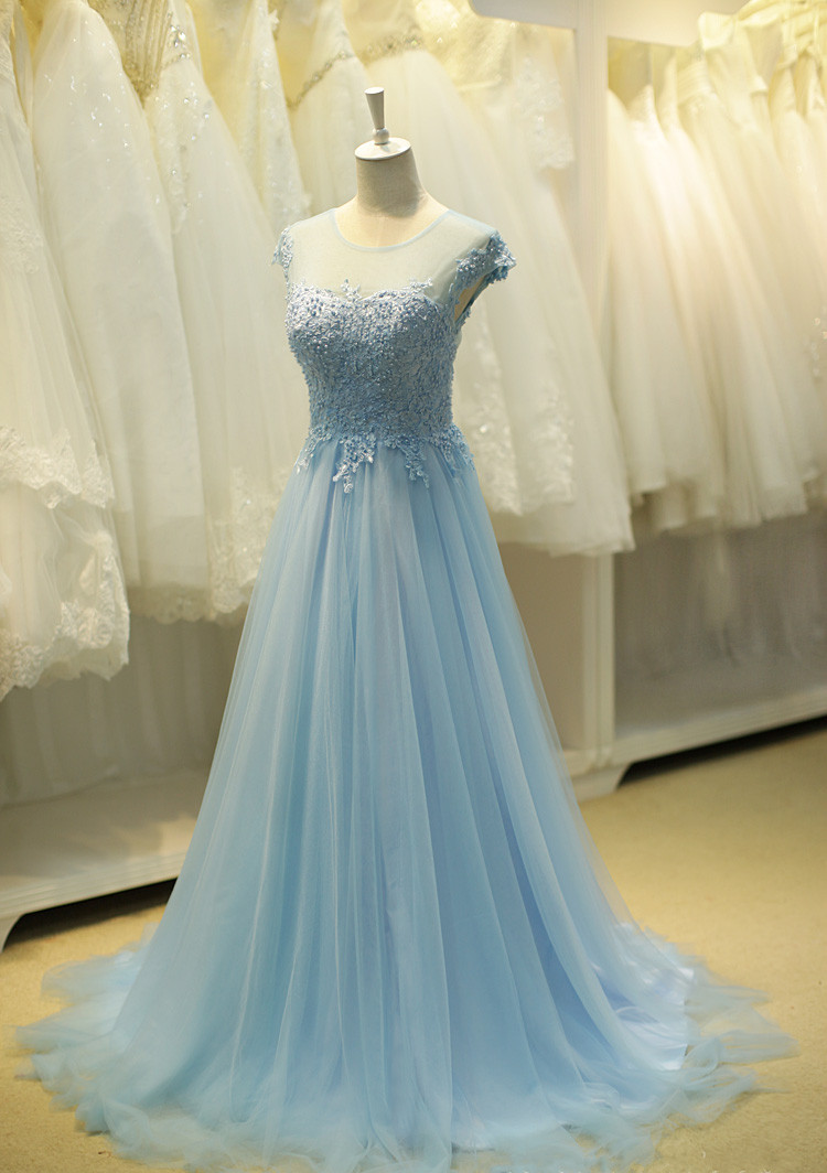 Robe Tulle A Line Prom Dresses Long Lace Appliqué Elegant Simple Formal Prom Gown Vestidos De Fiesta