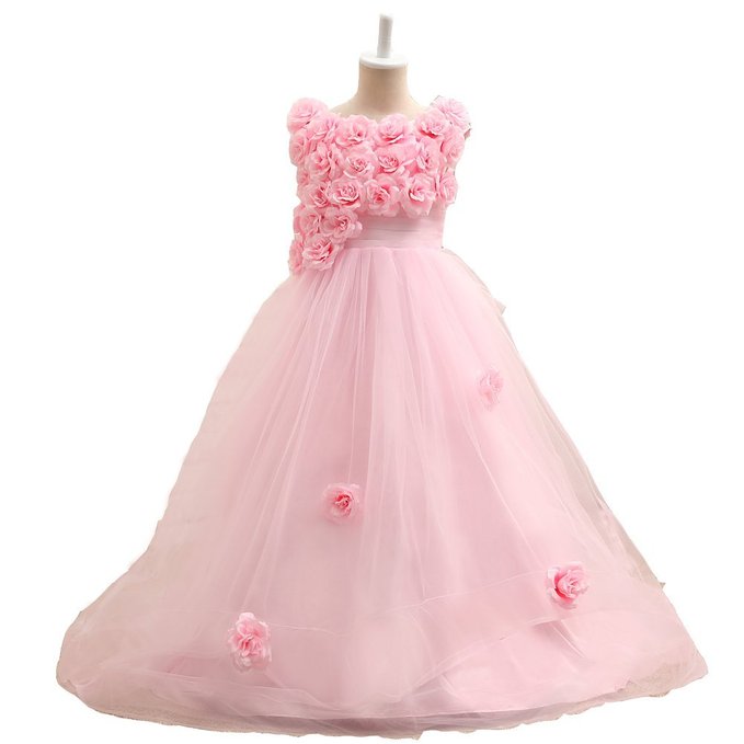 Handmade Flowers Little Girl Dresses, Flower Girl Dresses For Weddings, Pink Flower Girl Dresses, Tulle Flower Girl Dresses, Pageant Dresses For