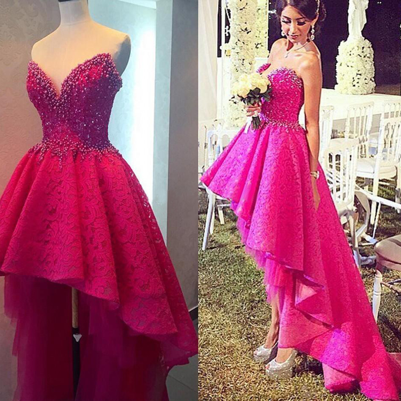 hot pink sparkly prom dress