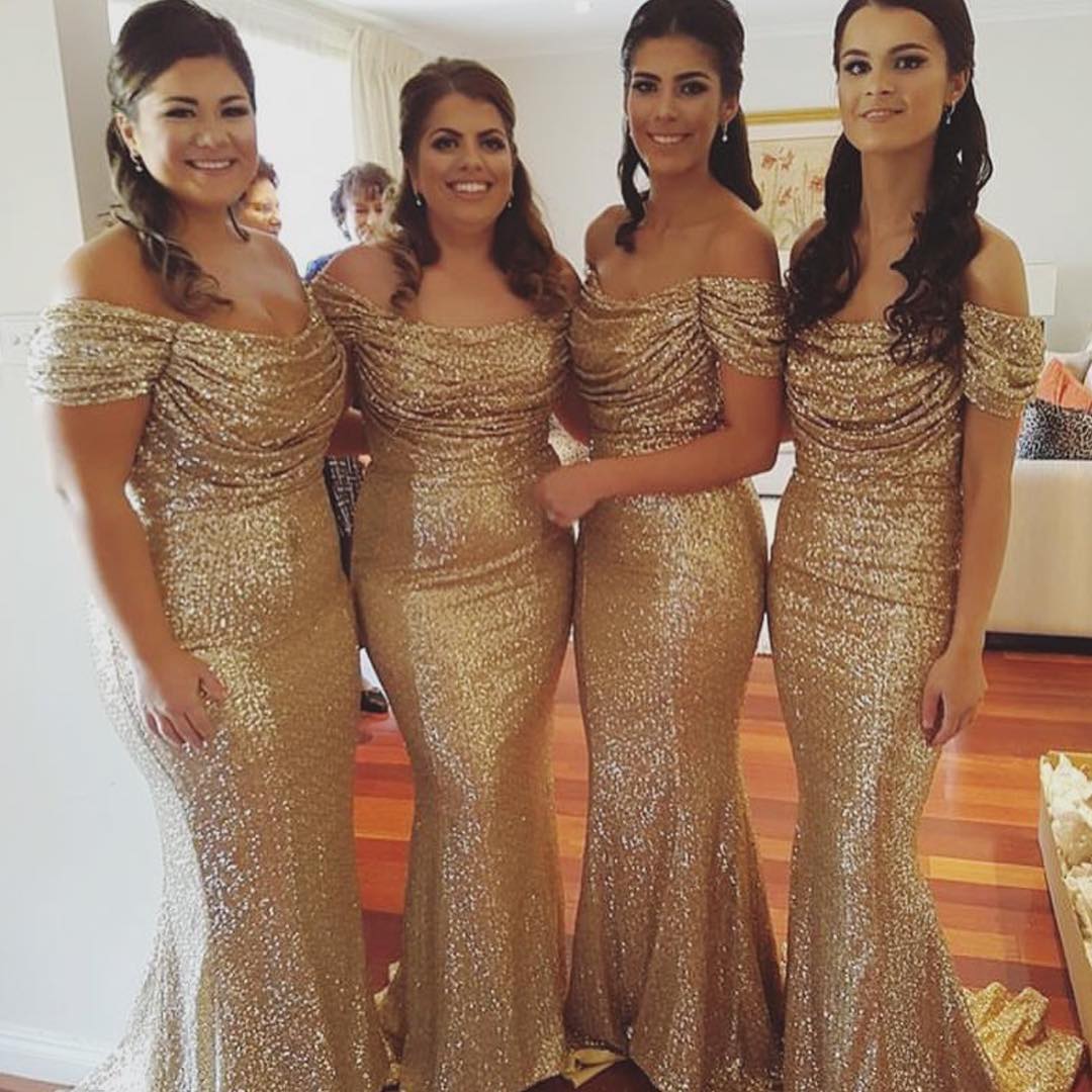 Gold Bridesmaid Dress Glitter Long Gold Bridesmaid Dress Glitter Long Mermaid Y Wedding Party
