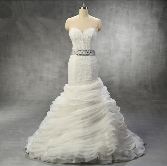 Robe De Mariage Mermaid Wedding Dresses For Bride 2023 Tiered Lace Applique Elegant Modest Bridal Dress 2024 Vestidos De Novia