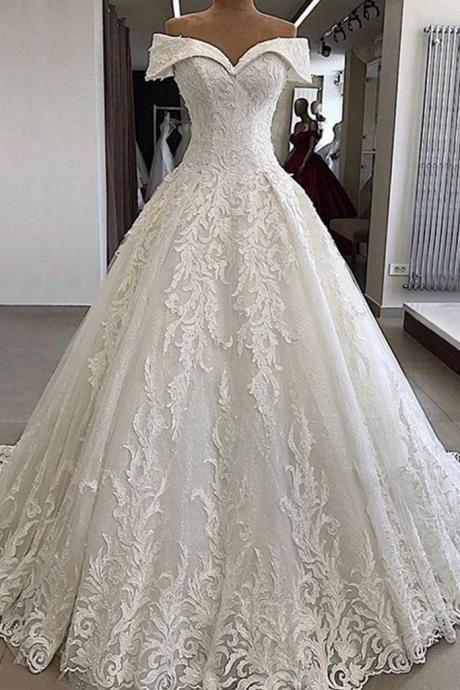 off the shoulder wedding dresses boho 2022 lace applique elegant princess ball gown wedding dresses vestido de novia 2023