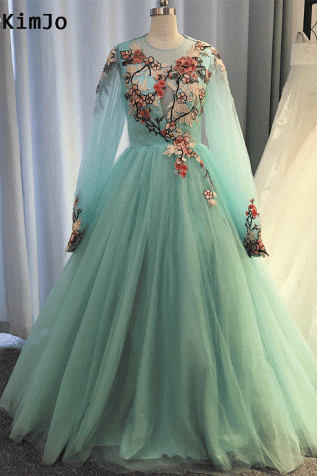 turquoise blue prom dresses 2022 long embrodiery applique elegant a line tulle prom gown vestidos de fiesta 2023