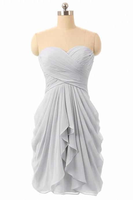 silver bridesmaid dresses short 2022 chiffon mint green custom pleated cheap wedding guest dresses 2023