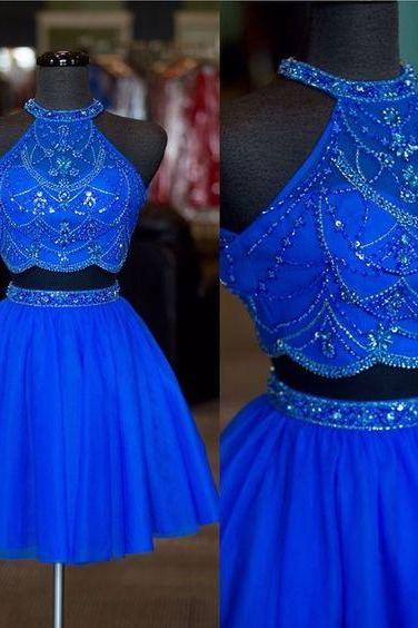 short homecoming dresses royal blue beaded 2 piece prom dresses 2021 cheap vestido de graduacion 2022 