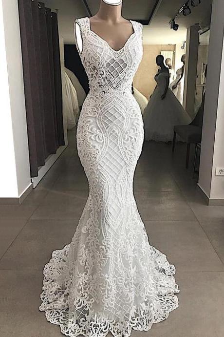 vestido de novia de seria mermaid wedding dresses 2021 off white lace applique modest elegant luxury wedding gowns 2022 