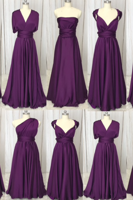 vestido de novia purple bridesmaid dresses long a line cheap infinite custom wedding party dresses 