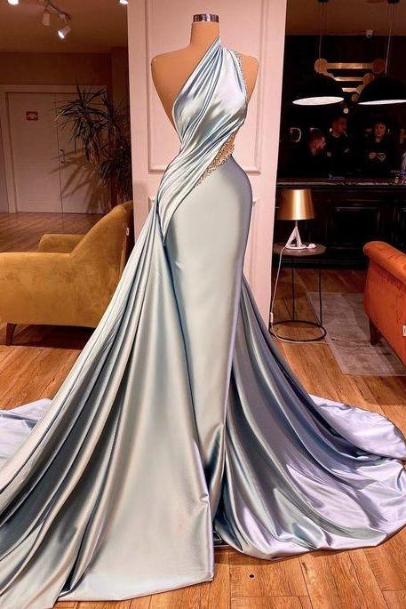 one shoulder prom dresses 2022 beaded satin a line detachable satin elegant cheap prom gown 2023 vestidos elegantes para mujer