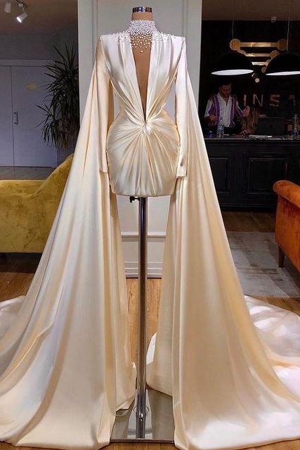 evening dresses long luxury 2021 white beaded modest evening gown 2022 vestidos de fiesta robe de soiree femme 2023