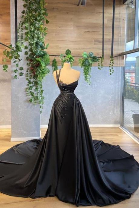 robe de cocktail black beaded prom dresses with removable skirt satin vintage luxury prom gown vestidos de fiesta 
