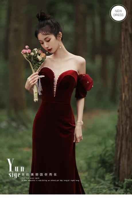 burgundy evening dresses long off the shoulder sweetheart neck elegant modest beaded formal party dresses vestidos de fiesta de longo abendkleider 