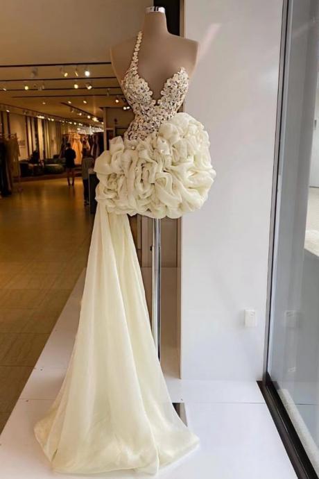 Short White Prom Dresses 2023 Ball Gown Lace Floral Stunning Prom Gown Homecoming Dresses 2024 Robes De Cocktail