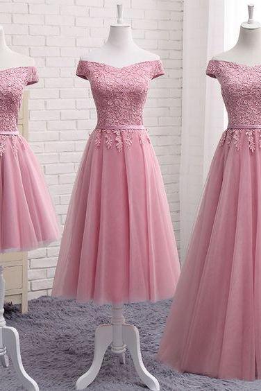A Line Prom Dresses 2024 Off The Shoulder Lace Applique Tulle Simple V Neck Prom Gown 2025 Robe De Soiree Custom Elegant Dresses For Wedding