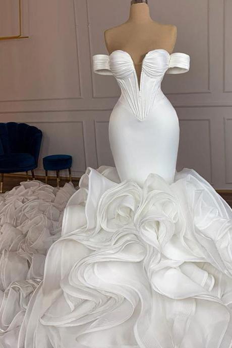 Robe De Mariee Mermaid Wedding Dresses For Bride Simple Off The Shoulder Elegant Luxury Wedding Gown Vestidos De Novia